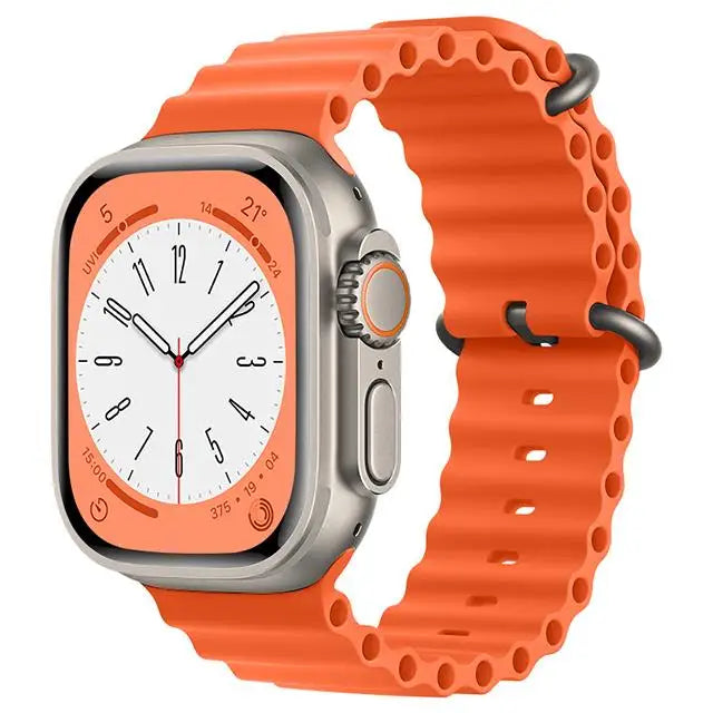 Bracelet Ocean en Silicone pour Apple Watch Ultra 2/Series 10/9/8/7/6/5/3/SE