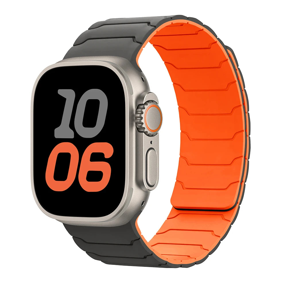 Bracelet Magnétique en Silicone – Compatible Apple Watch Ultra 2 & Series 10/9/8/7/SE