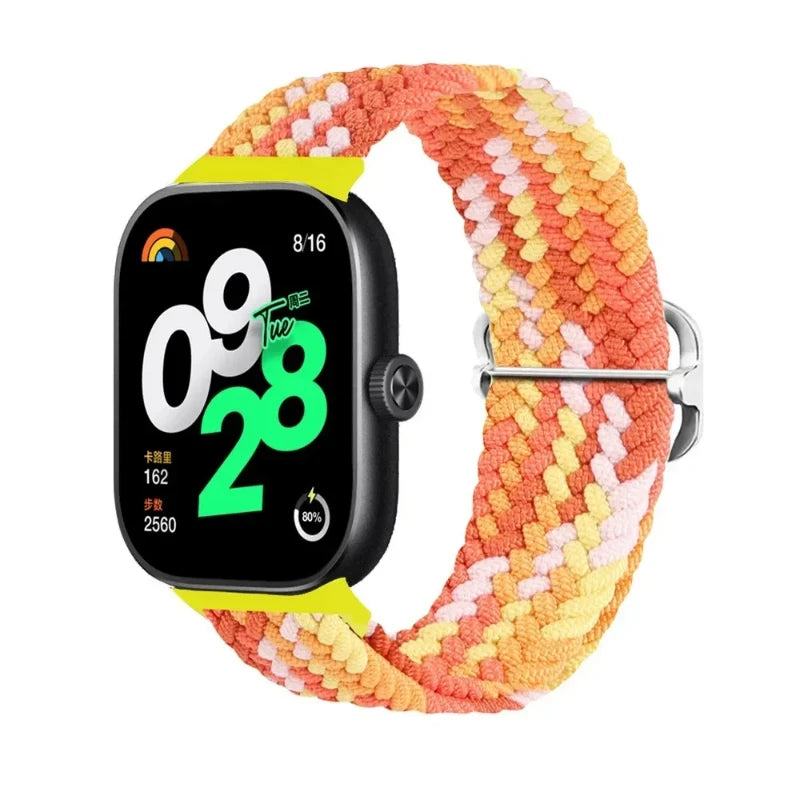 Bracelet Tressé en Nylon Élastique – Compatible Xiaomi Mi Band 7 & 8 Pro, Redmi Watch 4