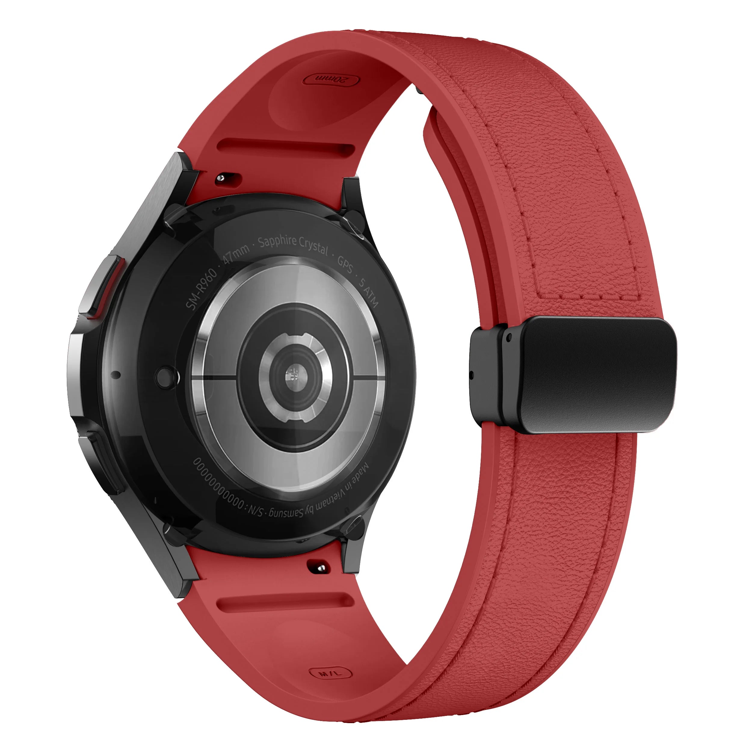 Bracelet Cuir Véritable & Silicone – Compatible Samsung Galaxy Watch 6 / 5 / 7 & 4 Classic