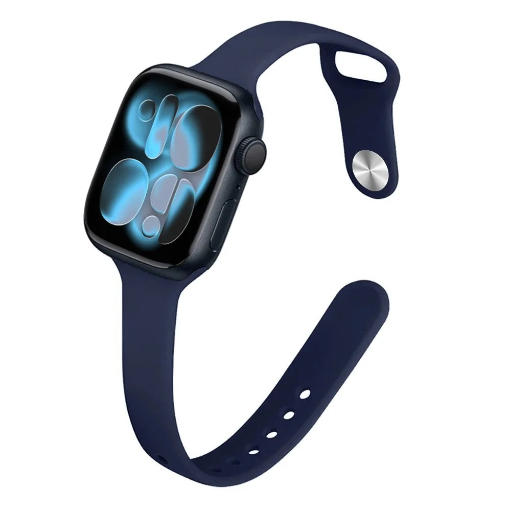 Bracelet Slim Sport en Silicone pour Apple Watch 11 – Compatible Series SE/6/7/8/9/10/Ultra 2/3