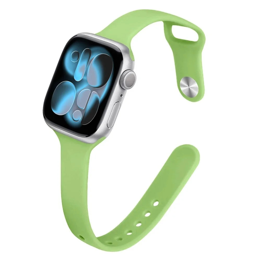 Bracelet Slim Sport en Silicone pour Apple Watch 11 – Compatible Series SE/6/7/8/9/10/Ultra 2/3