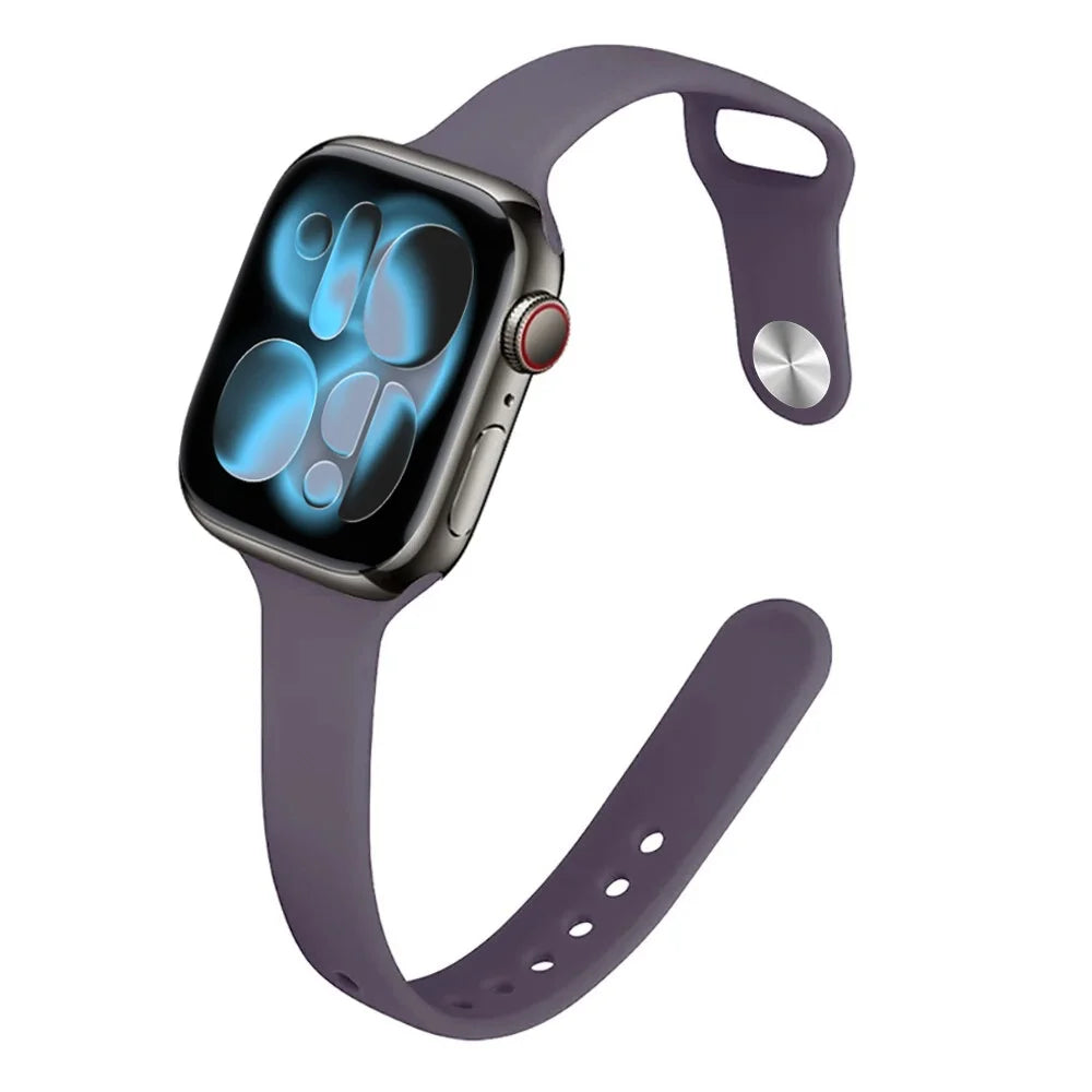 Bracelet Slim Sport en Silicone pour Apple Watch 11 – Compatible Series SE/6/7/8/9/10/Ultra 2/3