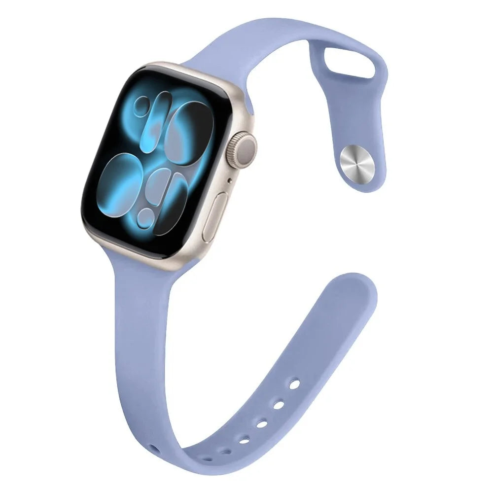 Bracelet Slim Sport en Silicone pour Apple Watch 11 – Compatible Series SE/6/7/8/9/10/Ultra 2/3