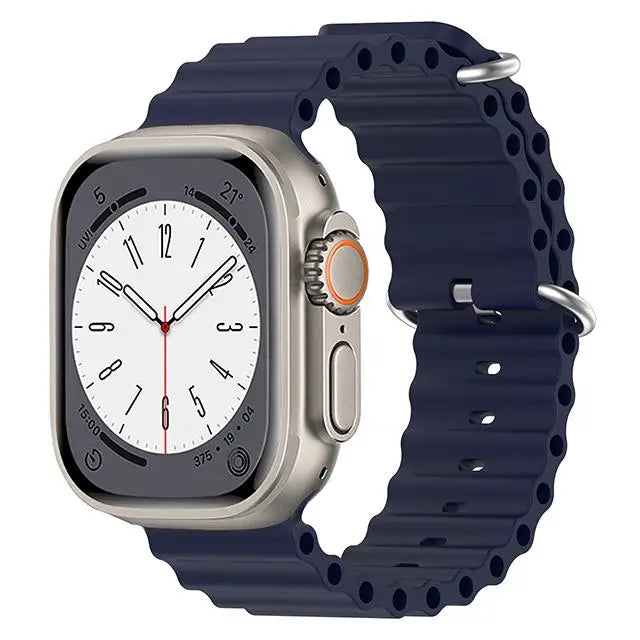 Bracelet Ocean en Silicone pour Apple Watch Ultra 2/Series 10/9/8/7/6/5/3/SE