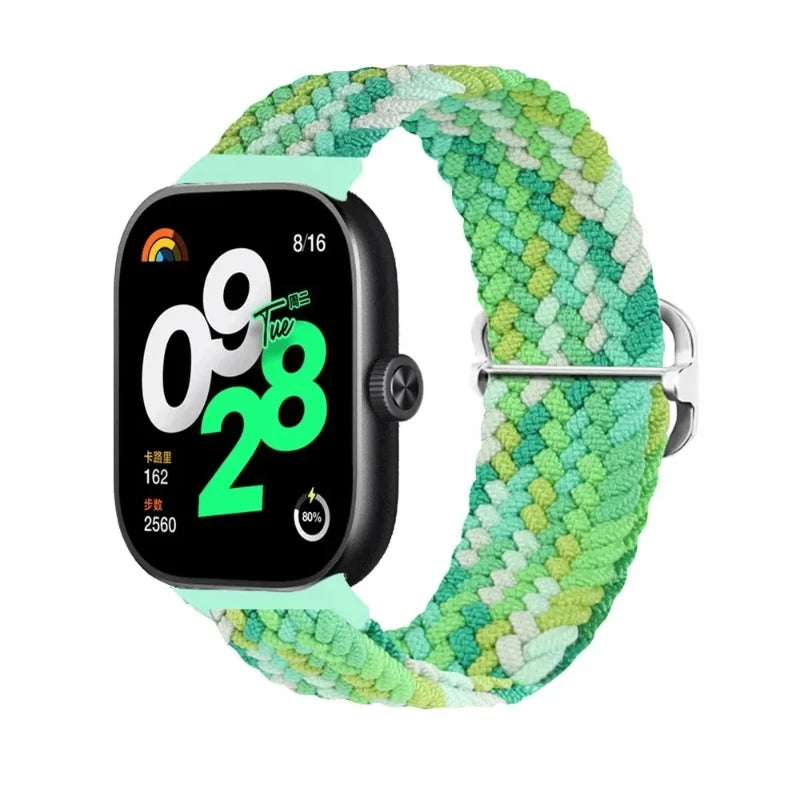 Bracelet Tressé en Nylon Élastique – Compatible Xiaomi Mi Band 7 & 8 Pro, Redmi Watch 4