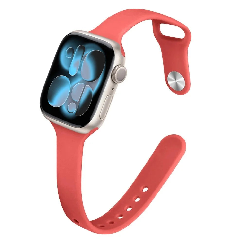 Bracelet Slim Sport en Silicone pour Apple Watch 11 – Compatible Series SE/6/7/8/9/10/Ultra 2/3