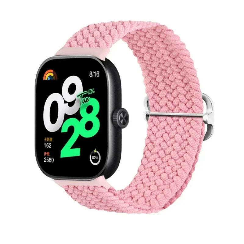 Bracelet Tressé en Nylon Élastique – Compatible Xiaomi Mi Band 7 & 8 Pro, Redmi Watch 4