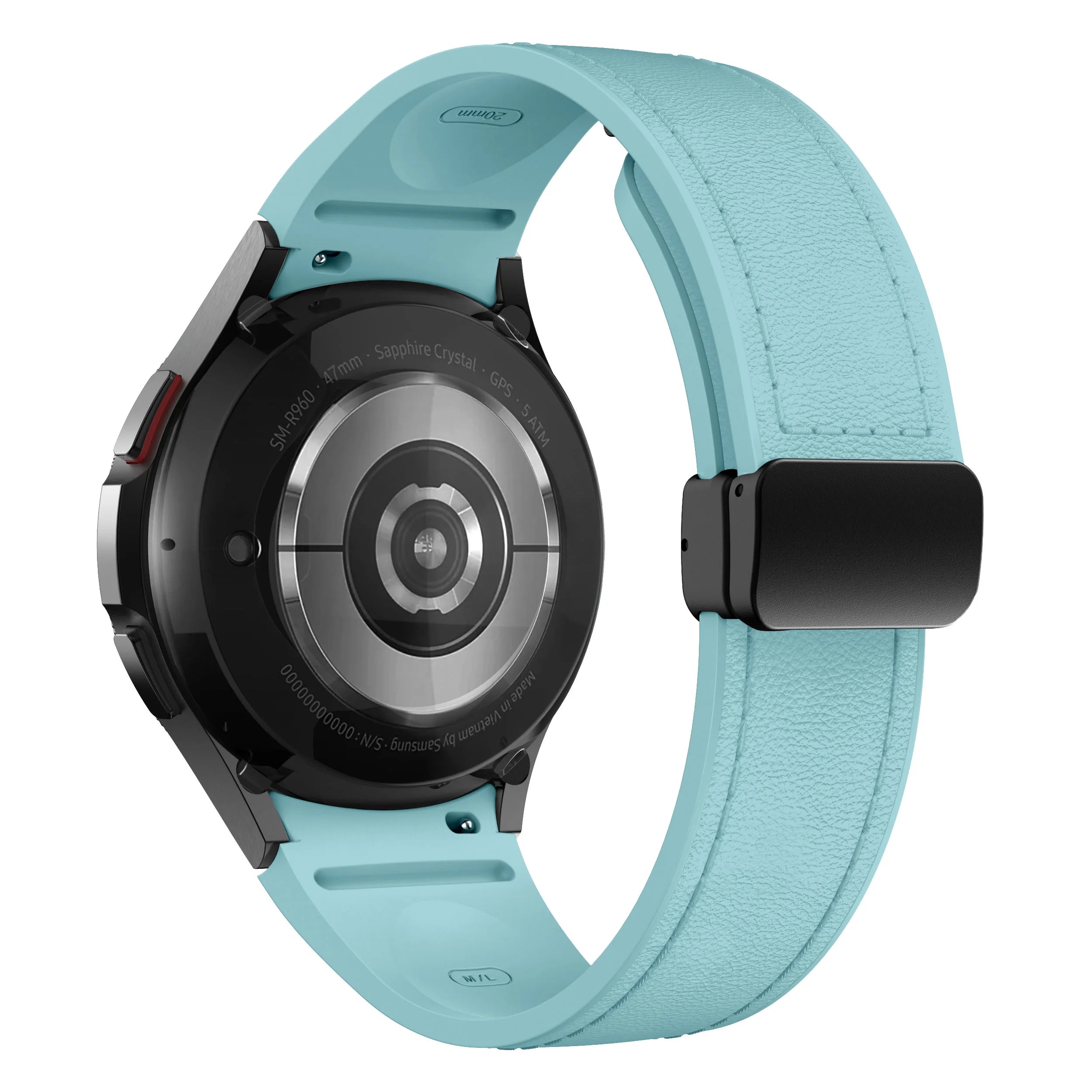 Bracelet Cuir Véritable & Silicone – Compatible Samsung Galaxy Watch 6 / 5 / 7 & 4 Classic