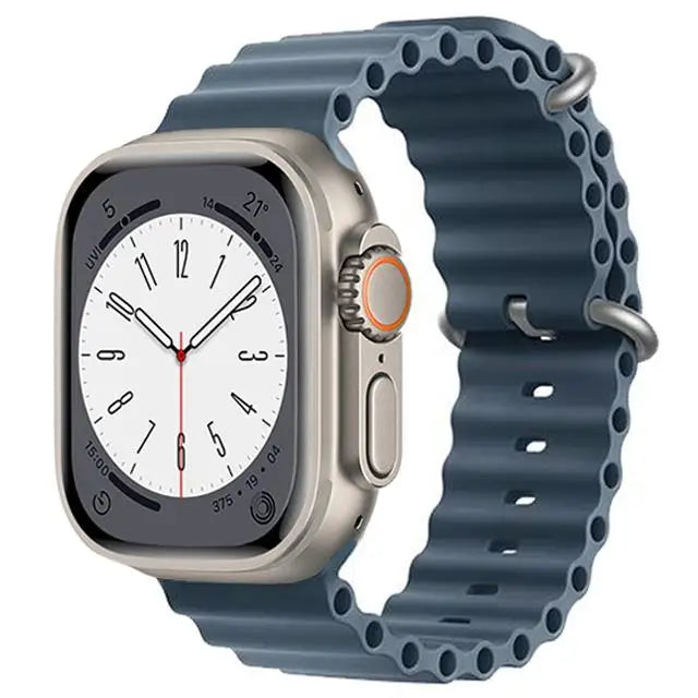 Bracelet Ocean en Silicone pour Apple Watch Ultra 2/Series 10/9/8/7/6/5/3/SE
