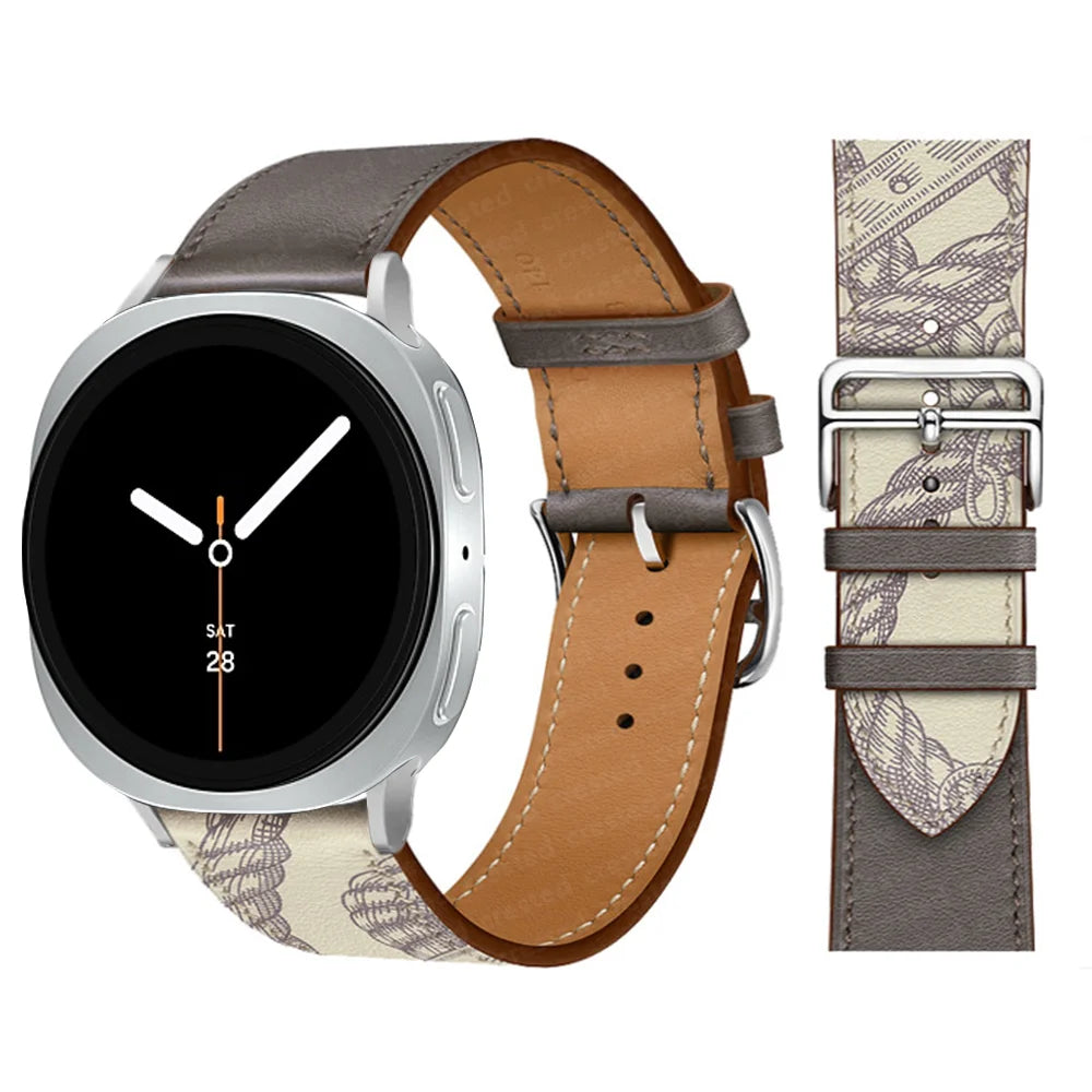 Bracelet en Cuir Exquis pour Samsung Galaxy Watch 8 – Boucle Métal, Compatible