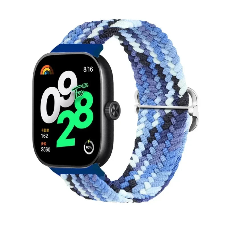 Bracelet Tressé en Nylon Élastique – Compatible Xiaomi Mi Band 7 & 8 Pro, Redmi Watch 4