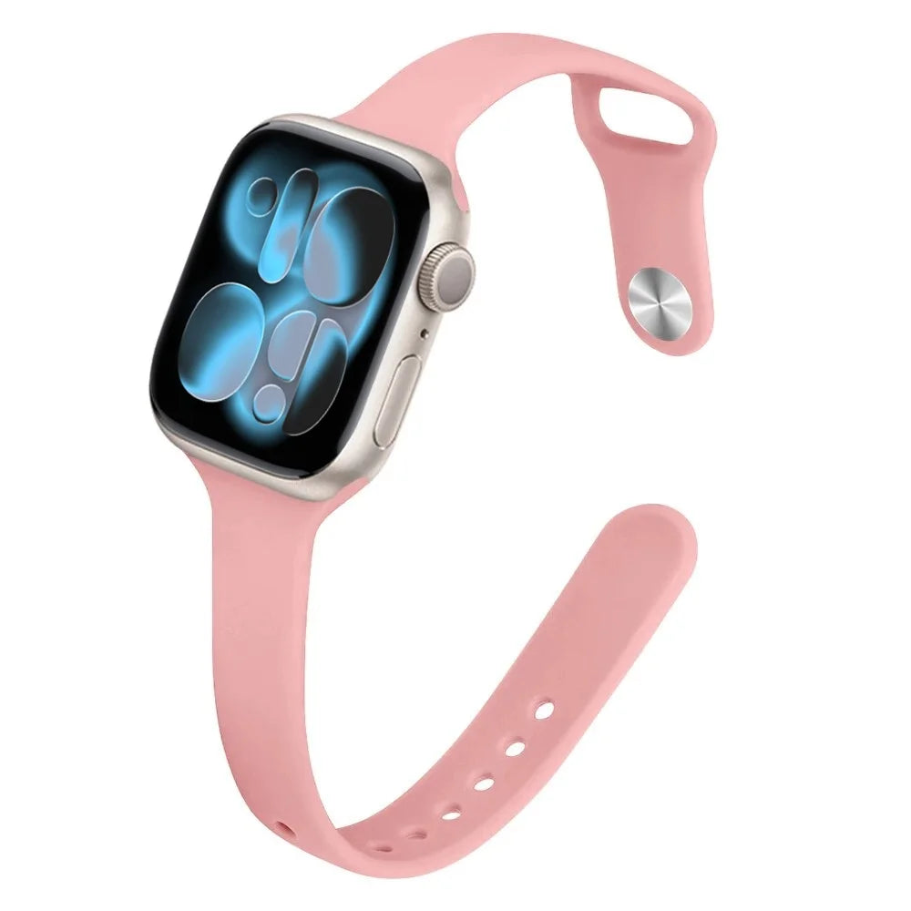 Bracelet Slim Sport en Silicone pour Apple Watch 11 – Compatible Series SE/6/7/8/9/10/Ultra 2/3