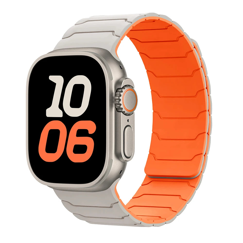 Bracelet Magnétique en Silicone – Compatible Apple Watch Ultra 2 & Series 10/9/8/7/SE