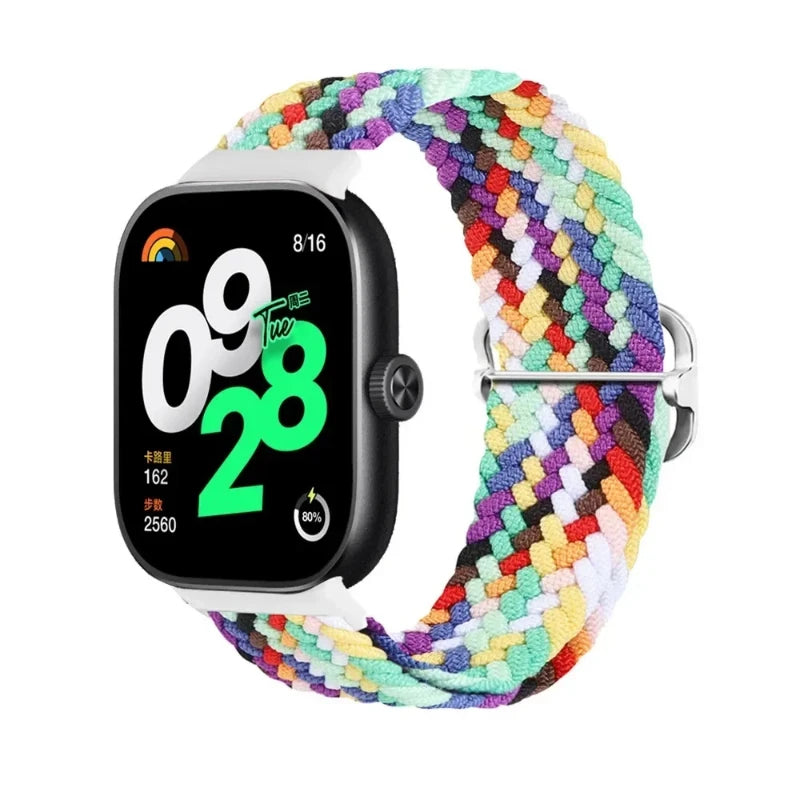 Bracelet Tressé en Nylon Élastique – Compatible Xiaomi Mi Band 7 & 8 Pro, Redmi Watch 4