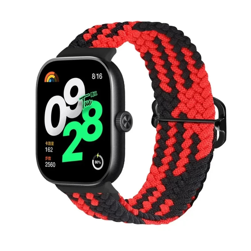 Bracelet Tressé en Nylon Élastique – Compatible Xiaomi Mi Band 7 & 8 Pro, Redmi Watch 4