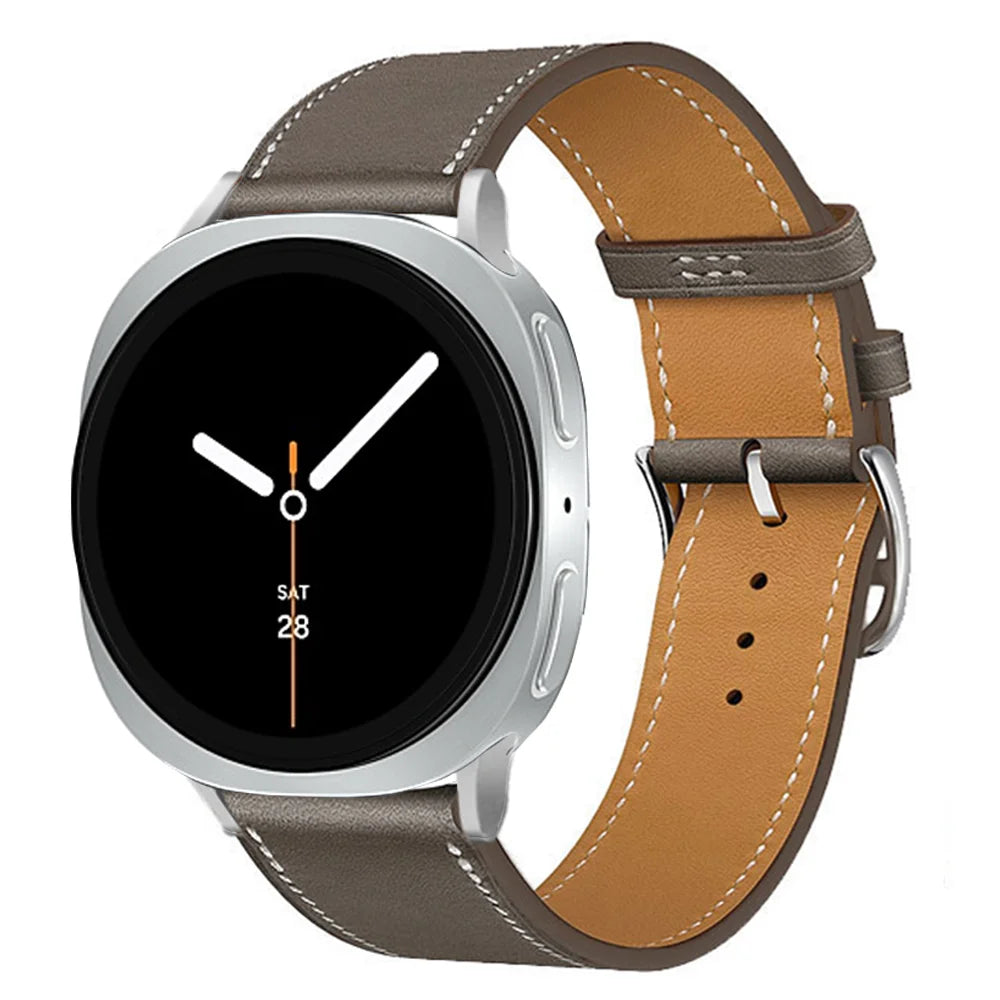 Bracelet en Cuir Exquis pour Samsung Galaxy Watch 8 – Boucle Métal, Compatible