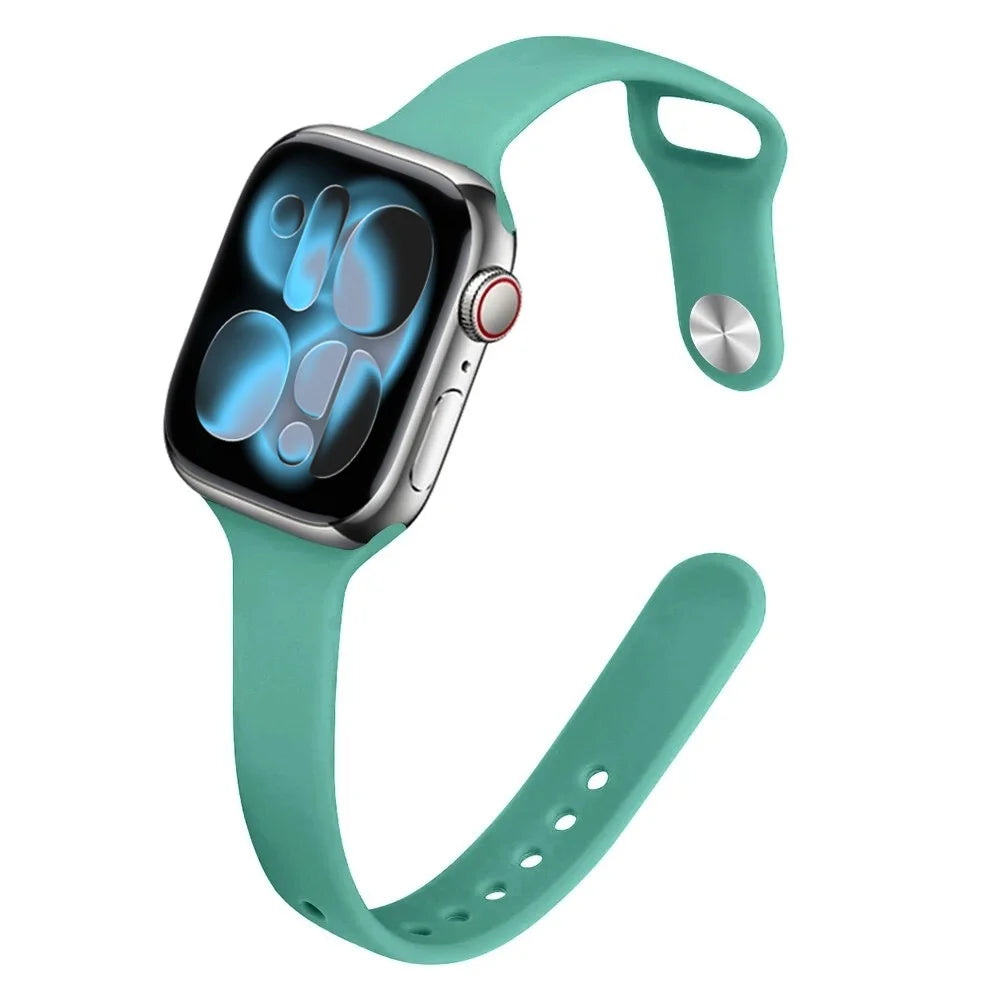 Bracelet Slim Sport en Silicone pour Apple Watch 11 – Compatible Series SE/6/7/8/9/10/Ultra 2/3