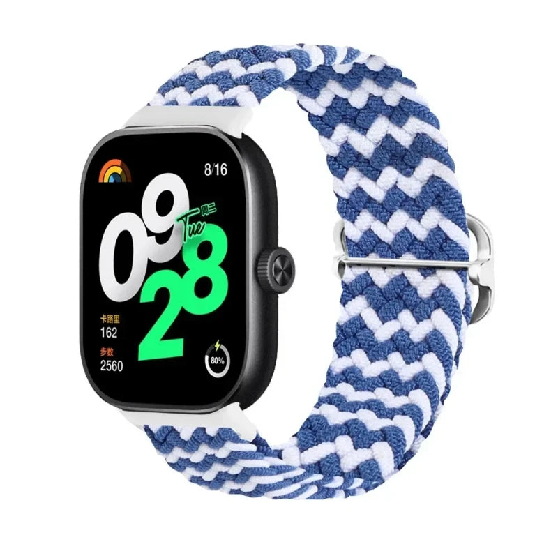 Bracelet Tressé en Nylon Élastique – Compatible Xiaomi Mi Band 7 & 8 Pro, Redmi Watch 4