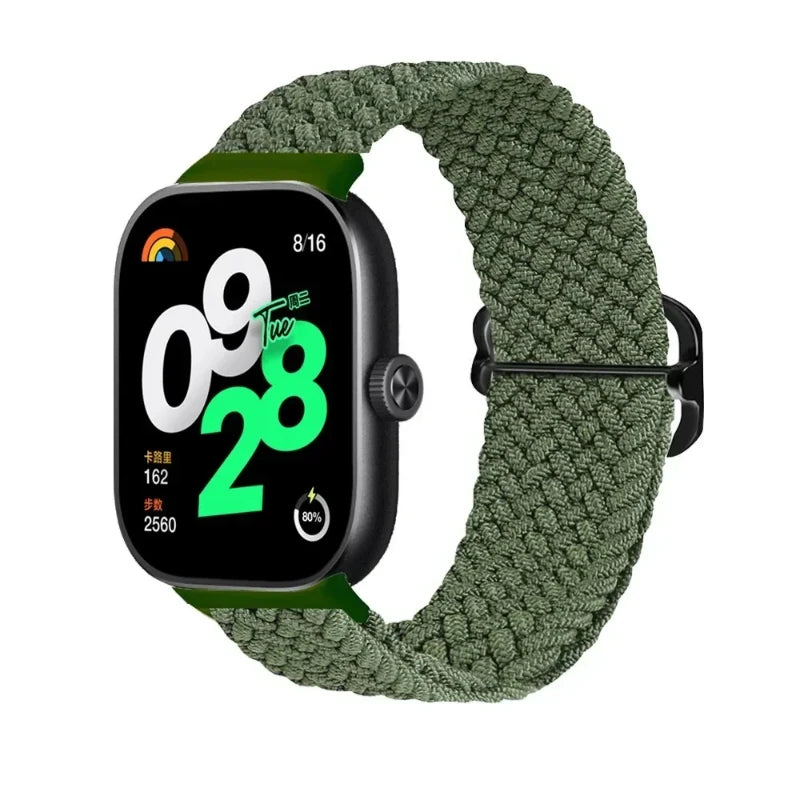 Bracelet Tressé en Nylon Élastique – Compatible Xiaomi Mi Band 7 & 8 Pro, Redmi Watch 4
