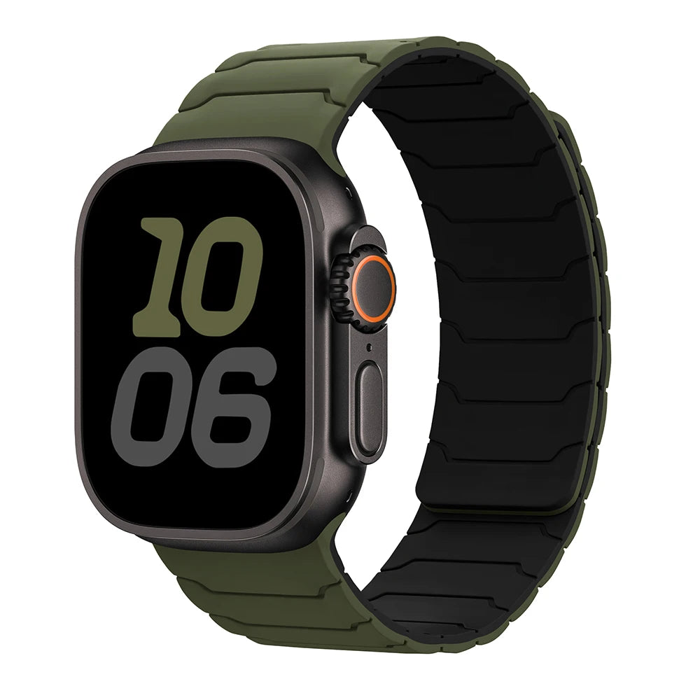 Bracelet Magnétique en Silicone – Compatible Apple Watch Ultra 2 & Series 10/9/8/7/SE