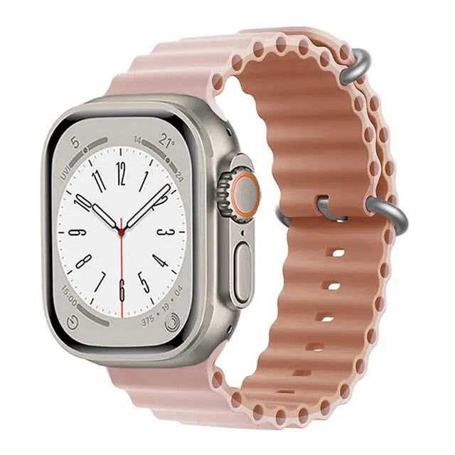 Bracelet Ocean en Silicone pour Apple Watch Ultra 2/Series 10/9/8/7/6/5/3/SE