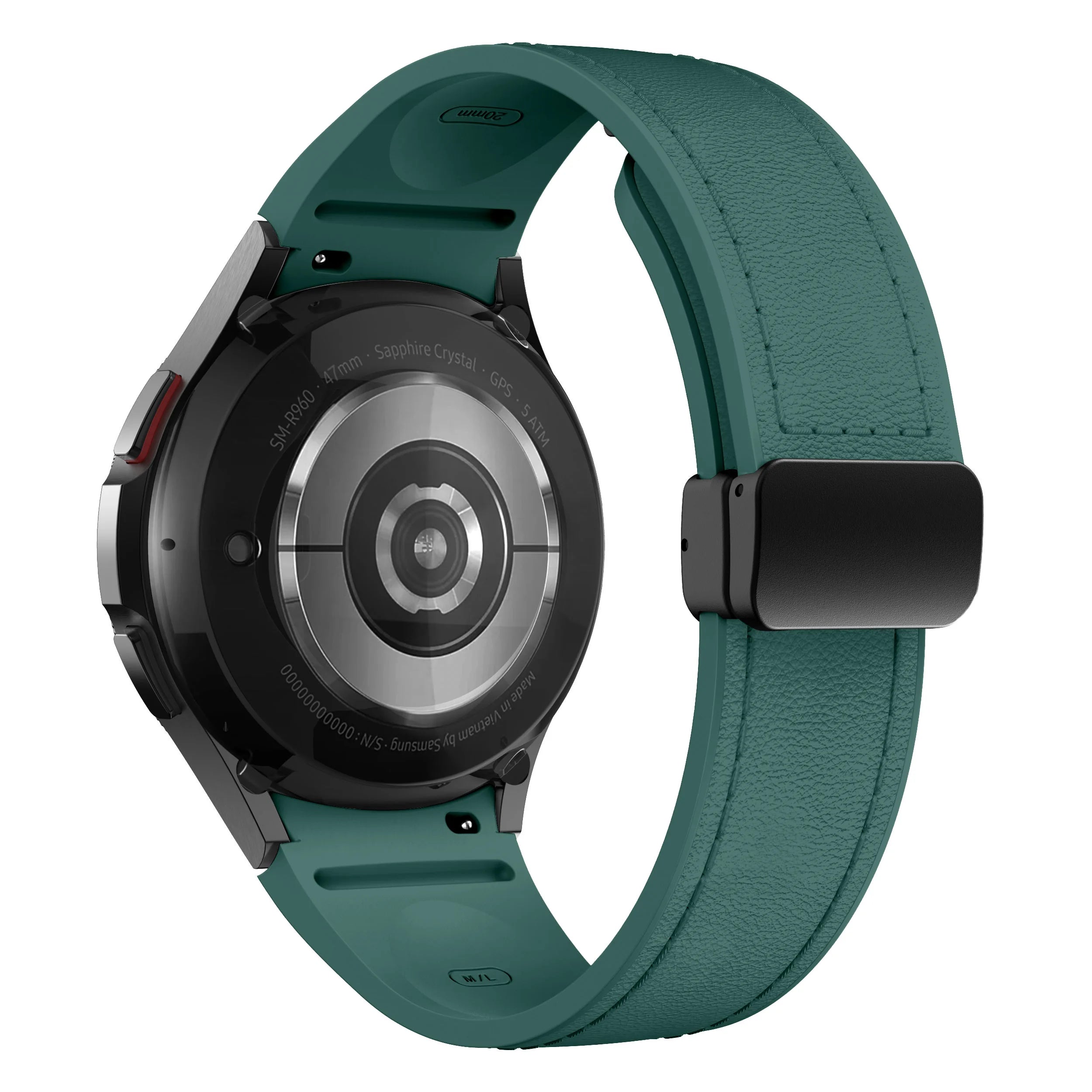 Bracelet Cuir Véritable & Silicone – Compatible Samsung Galaxy Watch 6 / 5 / 7 & 4 Classic