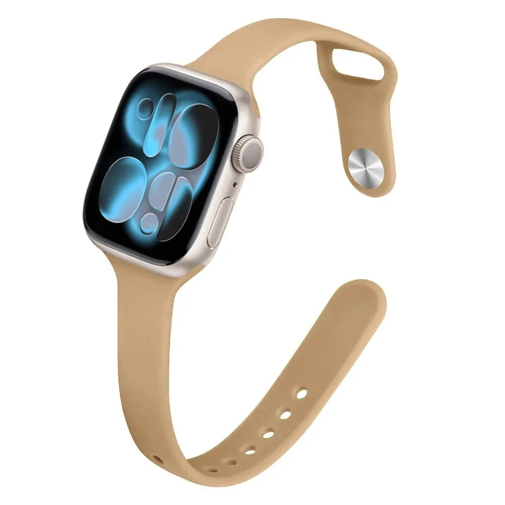 Bracelet Slim Sport en Silicone pour Apple Watch 11 – Compatible Series SE/6/7/8/9/10/Ultra 2/3