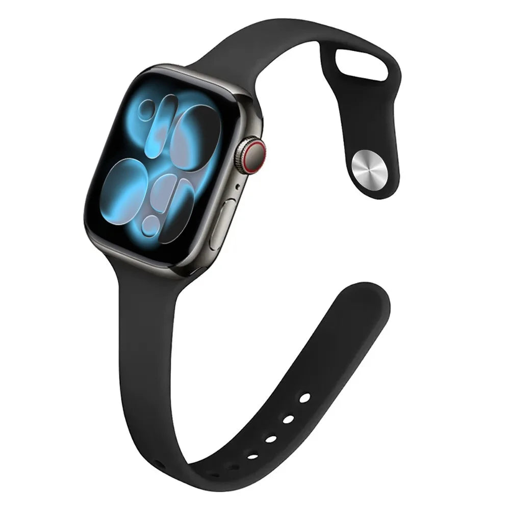 Bracelet Slim Sport en Silicone pour Apple Watch 11 – Compatible Series SE/6/7/8/9/10/Ultra 2/3