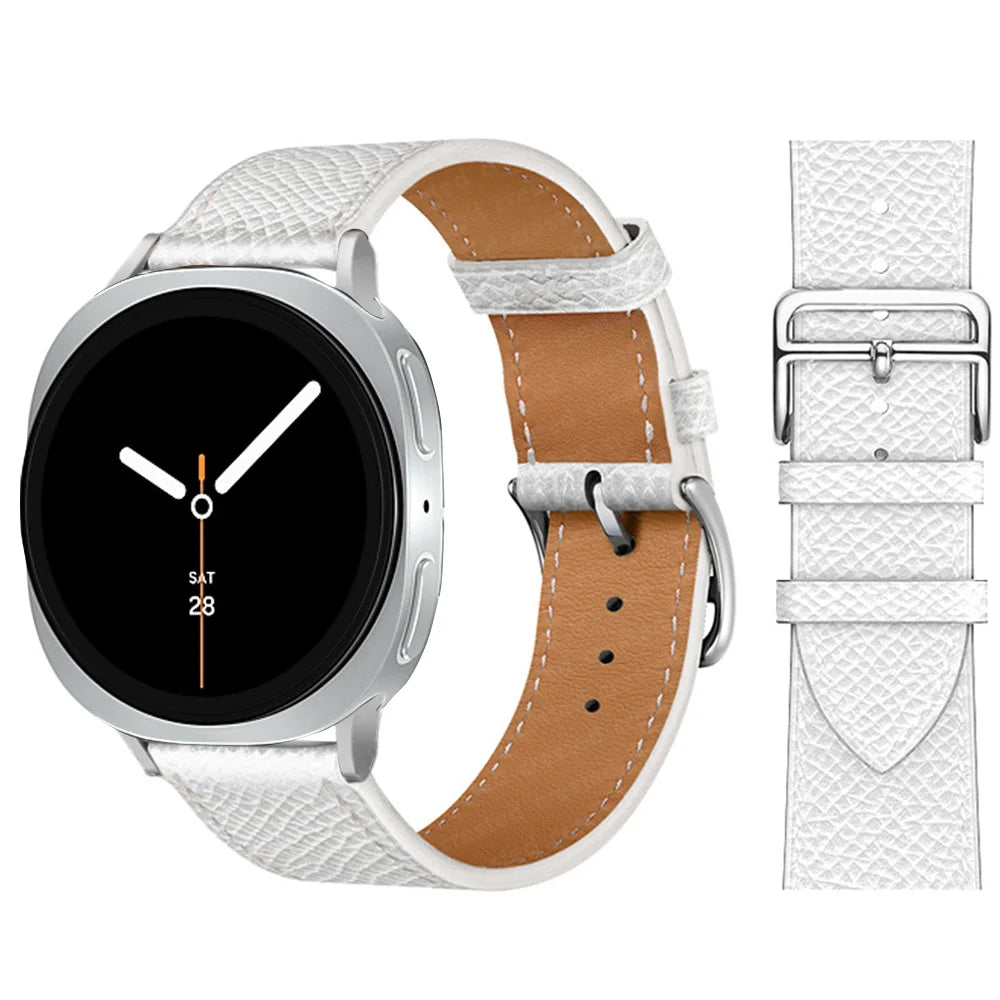 Bracelet en Cuir Exquis pour Samsung Galaxy Watch 8 – Boucle Métal, Compatible