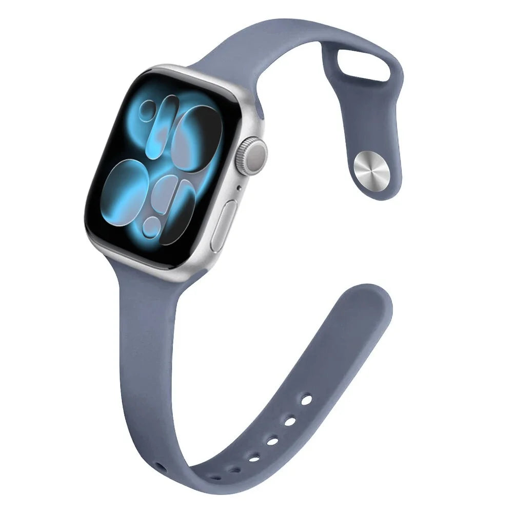 Bracelet Slim Sport en Silicone pour Apple Watch 11 – Compatible Series SE/6/7/8/9/10/Ultra 2/3