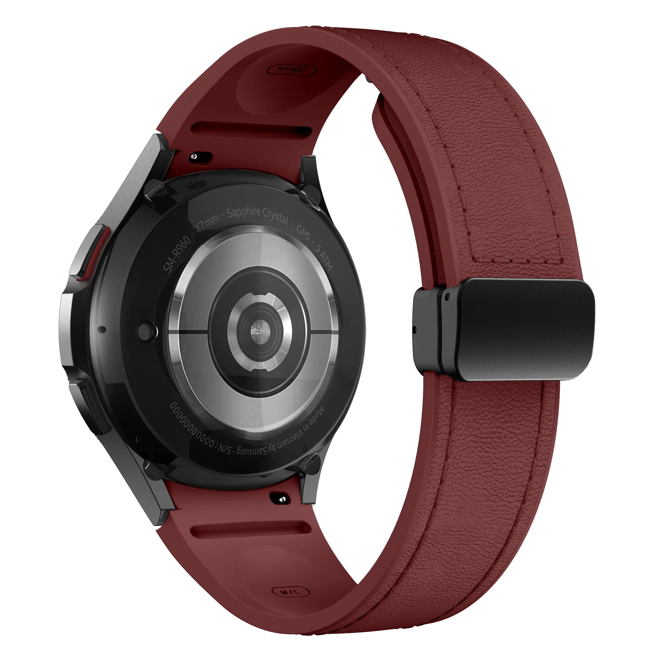 Bracelet Cuir Véritable & Silicone – Compatible Samsung Galaxy Watch 6 / 5 / 7 & 4 Classic