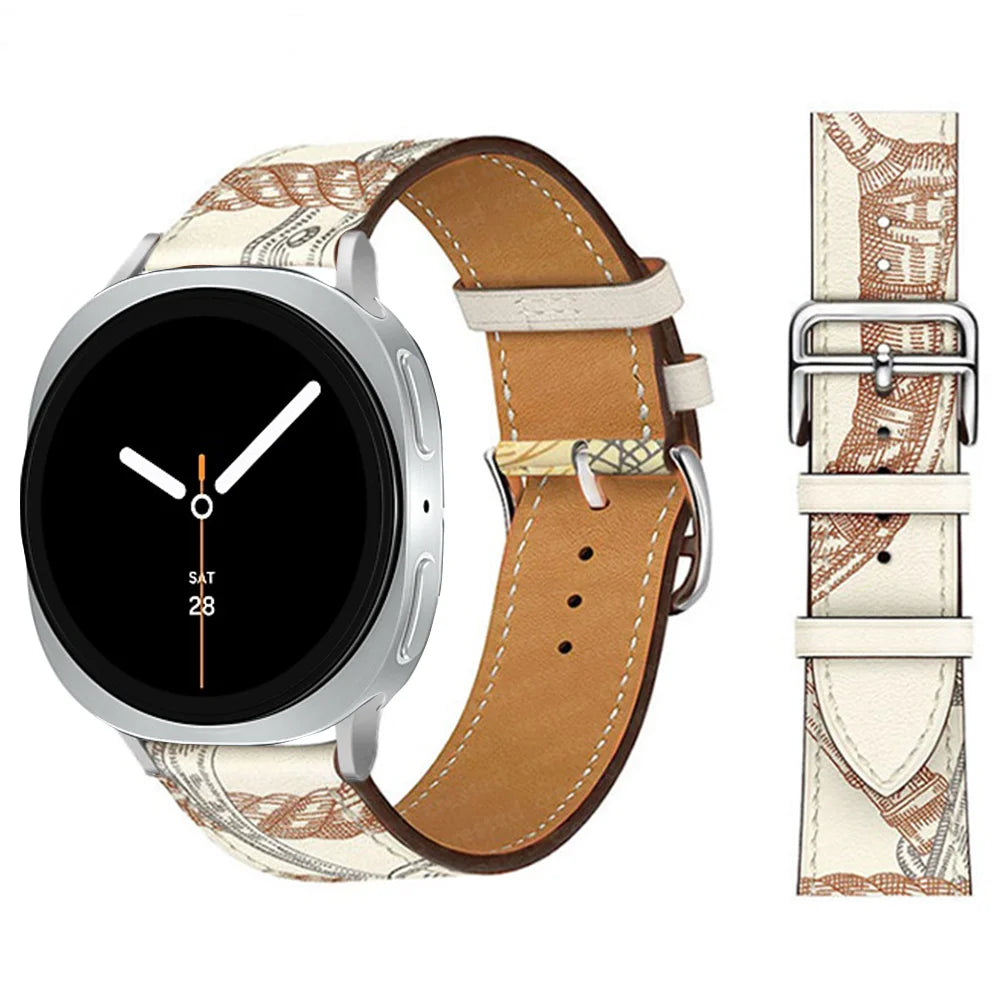 Bracelet en Cuir Exquis pour Samsung Galaxy Watch 8 – Boucle Métal, Compatible