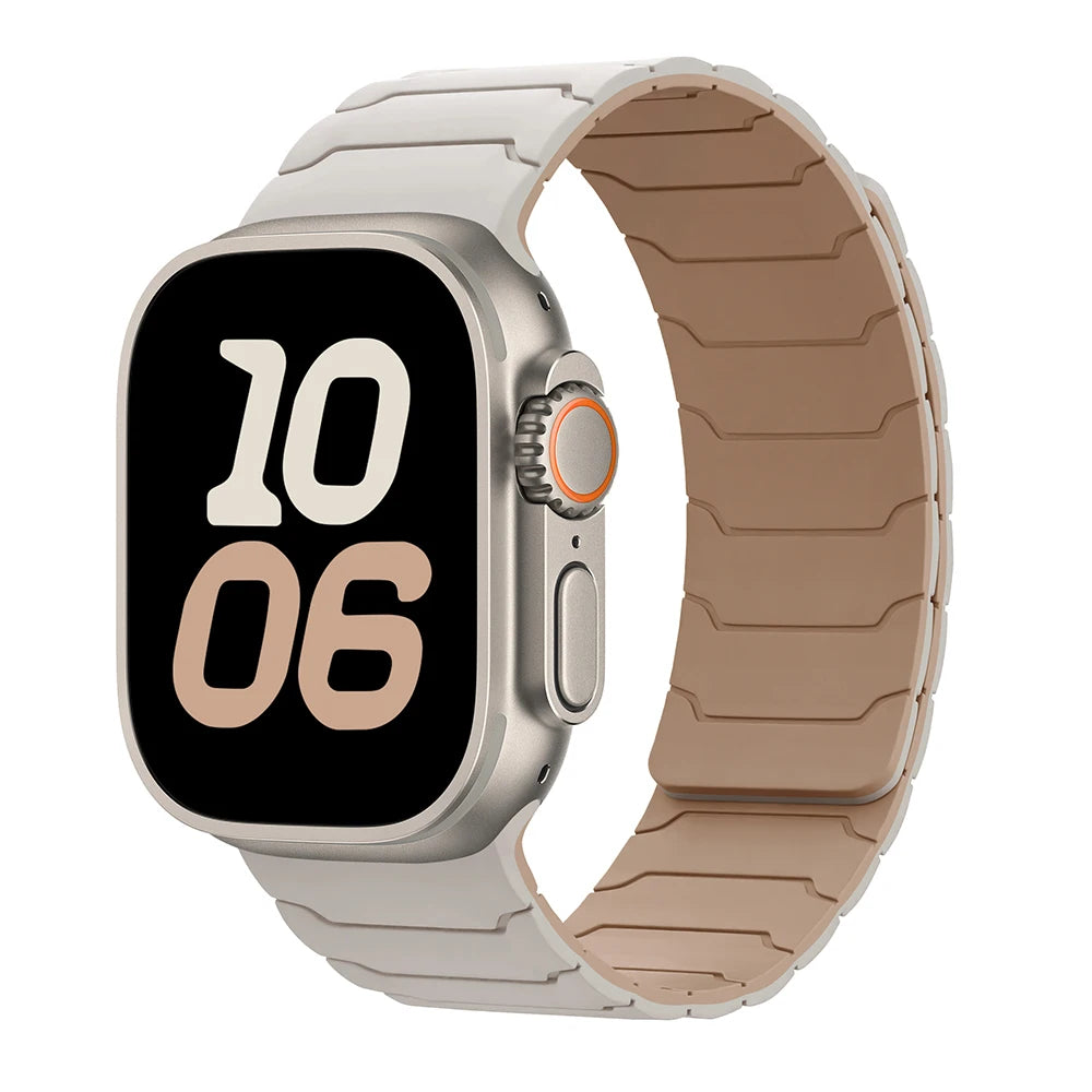Bracelet Magnétique en Silicone – Compatible Apple Watch Ultra 2 & Series 10/9/8/7/SE