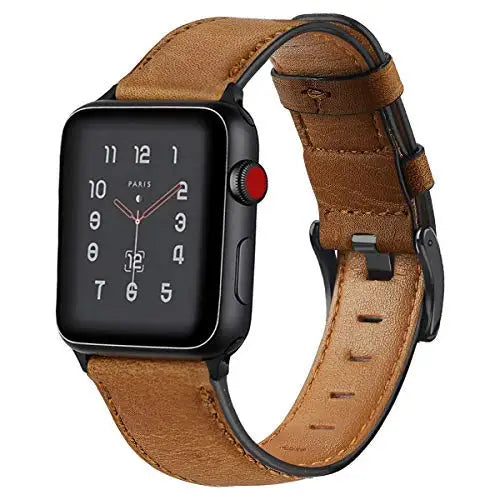 Bracelet rétro en cuir de vache pour Apple Watch Ultra 2/Series 10/9/8/7/6/5/4/3/SE