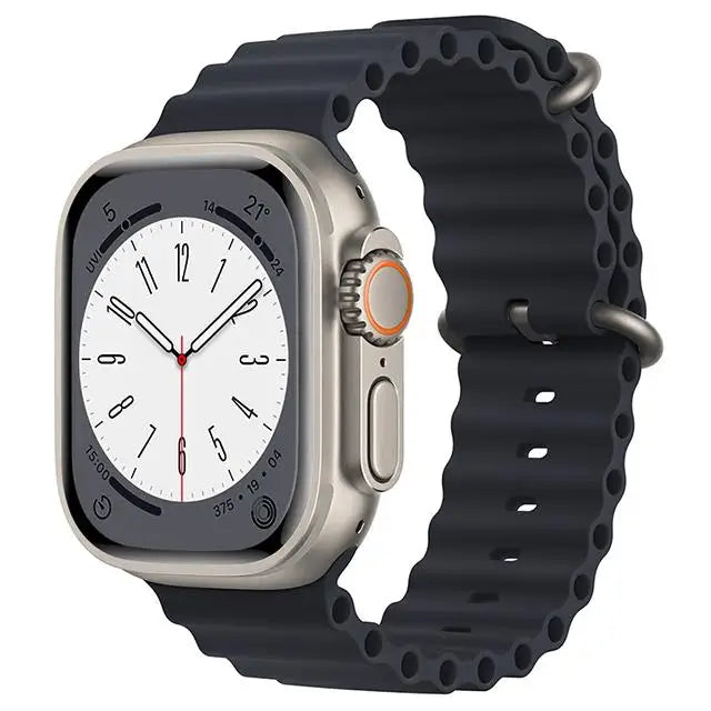Bracelet Ocean en Silicone pour Apple Watch Ultra 2/Series 10/9/8/7/6/5/3/SE