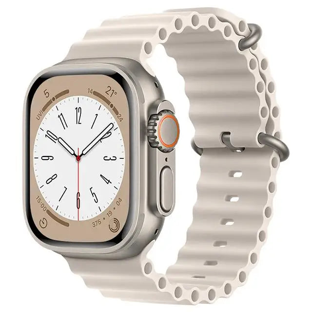 Bracelet Ocean en Silicone pour Apple Watch Ultra 2/Series 10/9/8/7/6/5/3/SE
