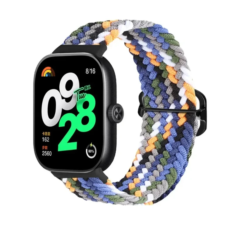 Bracelet Tressé en Nylon Élastique – Compatible Xiaomi Mi Band 7 & 8 Pro, Redmi Watch 4