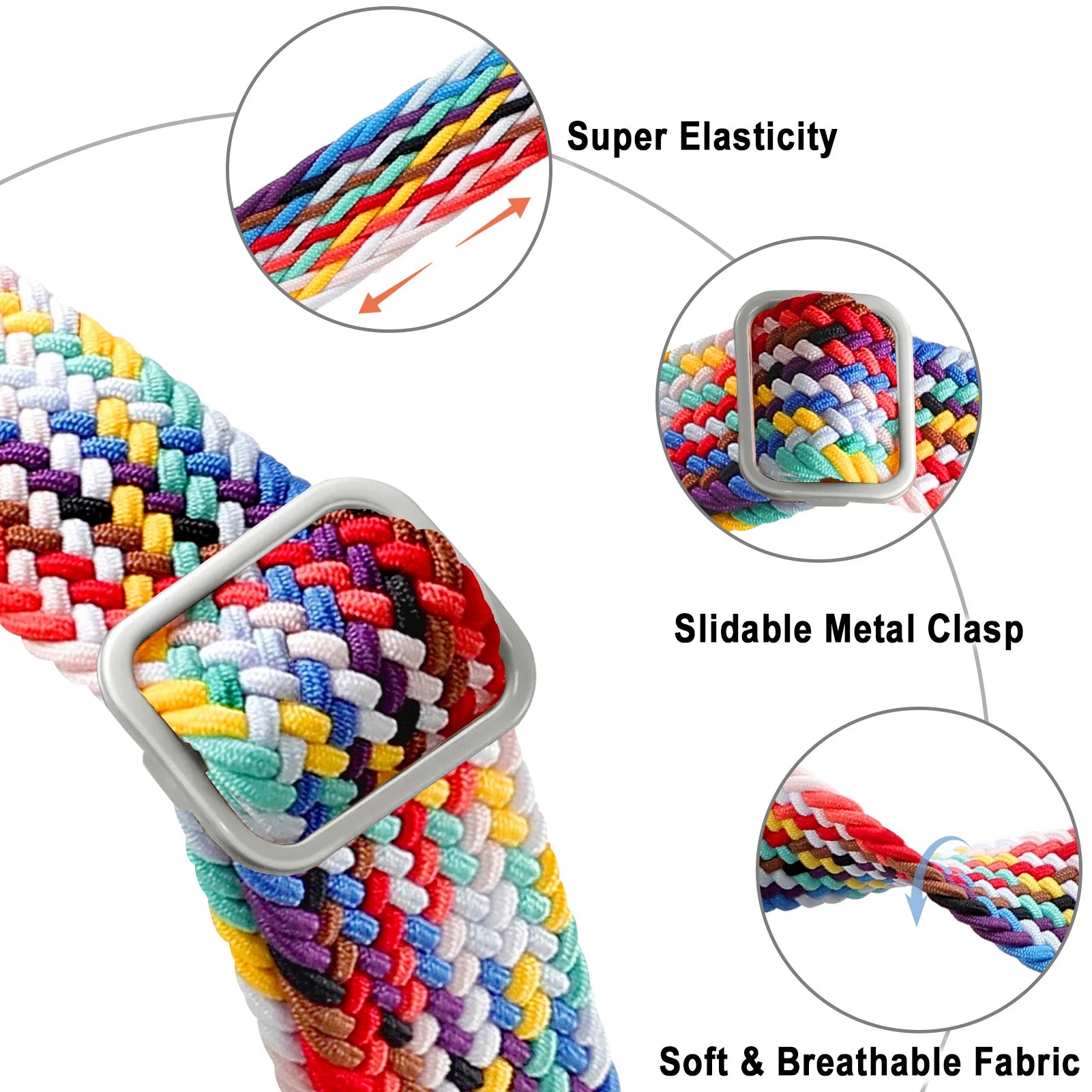 Bracelet Tressé Boucle Solo en Nylon – Compatible Huawei Fit 3 & Fit 4 Pro