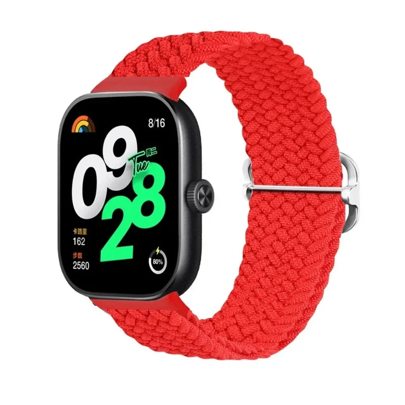 Bracelet Tressé en Nylon Élastique – Compatible Xiaomi Mi Band 7 & 8 Pro, Redmi Watch 4