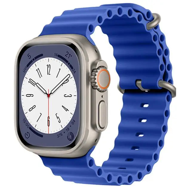 Bracelet Ocean en Silicone pour Apple Watch Ultra 2/Series 10/9/8/7/6/5/3/SE