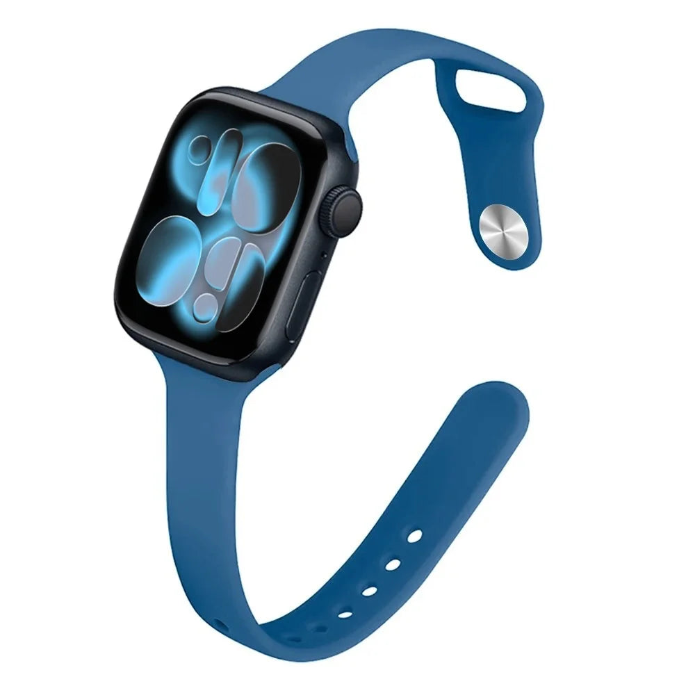 Bracelet Slim Sport en Silicone pour Apple Watch 11 – Compatible Series SE/6/7/8/9/10/Ultra 2/3