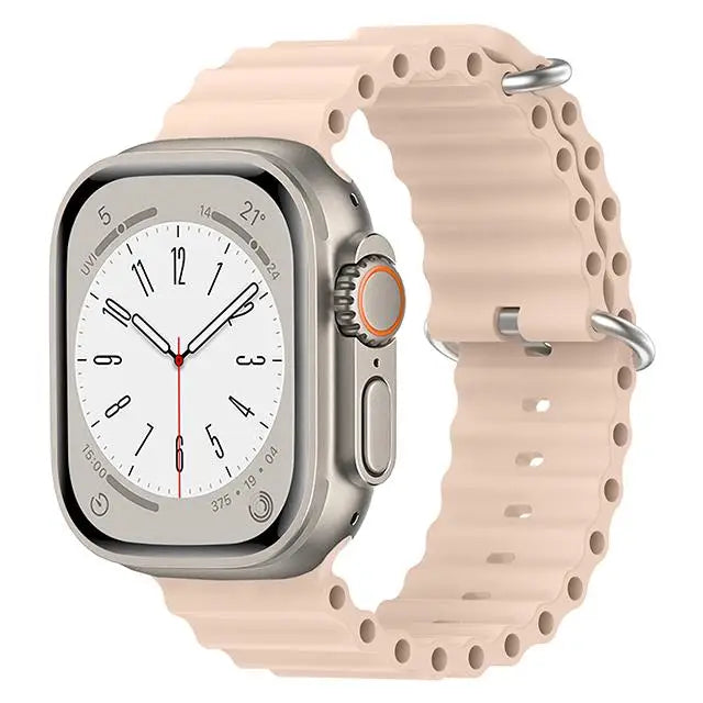 Bracelet Ocean en Silicone pour Apple Watch Ultra 2/Series 10/9/8/7/6/5/3/SE