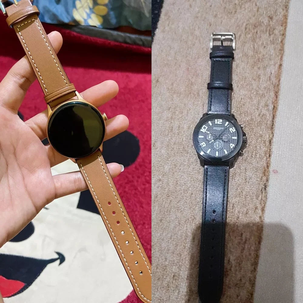 Bracelet en Cuir Exquis pour Samsung Galaxy Watch 8 – Boucle Métal, Compatible