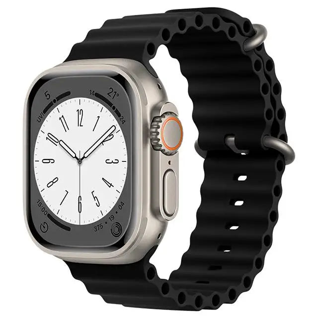 Bracelet Ocean en Silicone pour Apple Watch Ultra 2/Series 10/9/8/7/6/5/3/SE