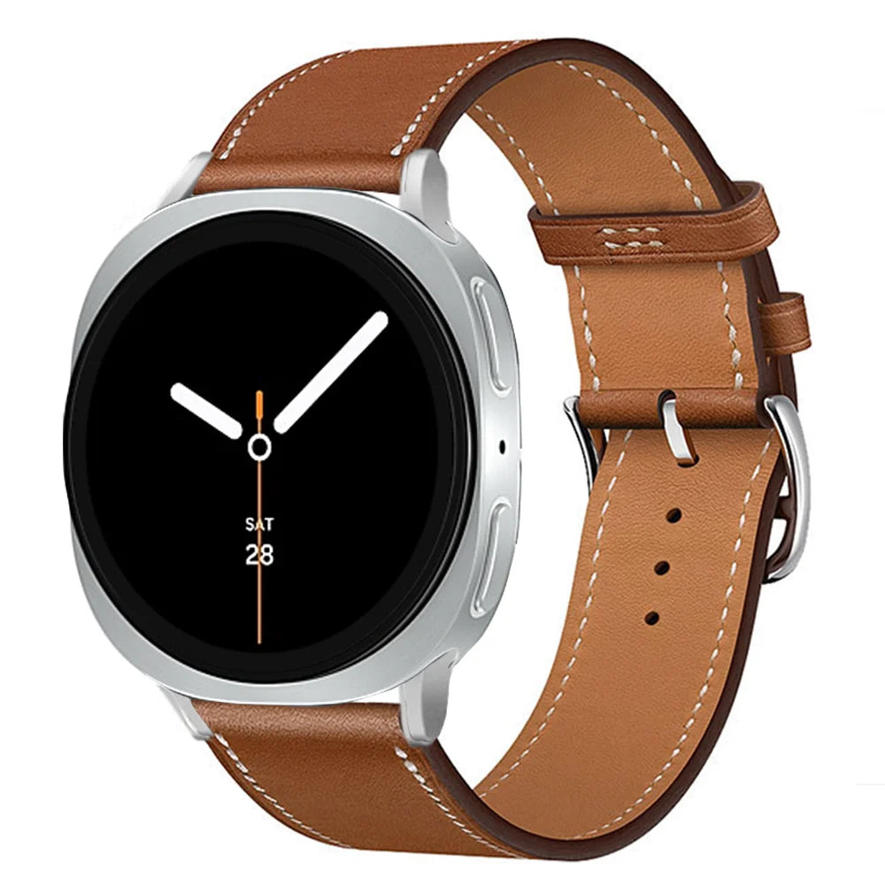 Bracelet en Cuir Exquis pour Samsung Galaxy Watch 8 – Boucle Métal, Compatible