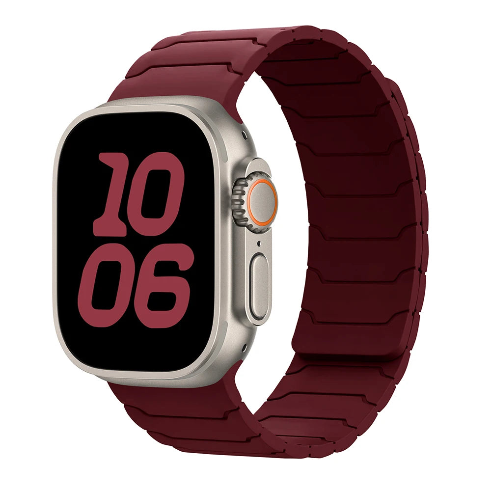 Bracelet Magnétique en Silicone – Compatible Apple Watch Ultra 2 & Series 10/9/8/7/SE