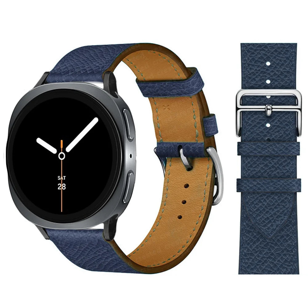 Bracelet en Cuir Exquis pour Samsung Galaxy Watch 8 – Boucle Métal, Compatible