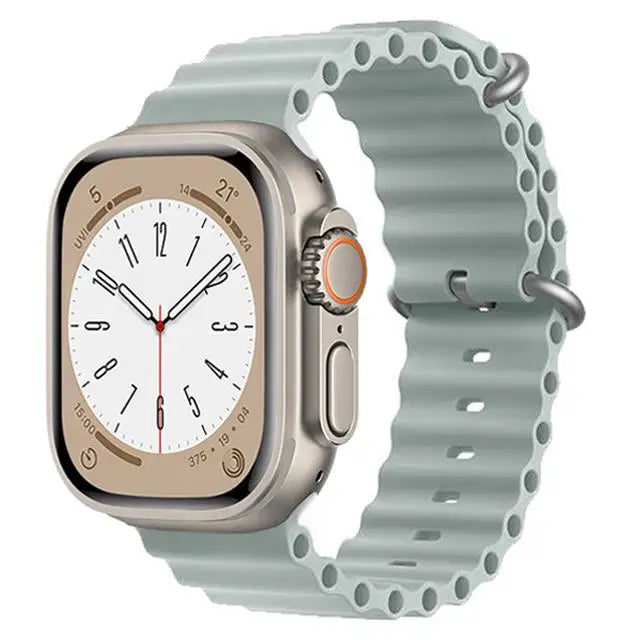Bracelet Ocean en Silicone pour Apple Watch Ultra 2/Series 10/9/8/7/6/5/3/SE