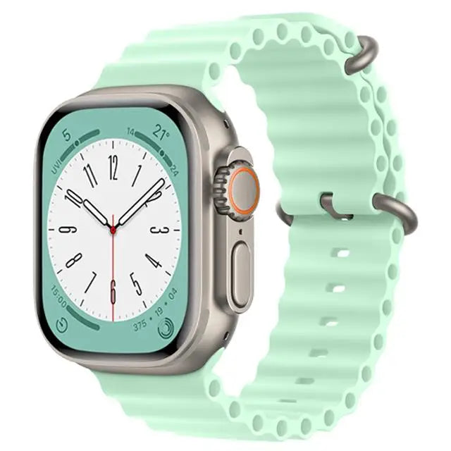 Bracelet Ocean en Silicone pour Apple Watch Ultra 2/Series 10/9/8/7/6/5/3/SE